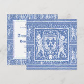 Medieval Renaissance Elegant Blue and White Kaart (Voorkant / Achterkant)