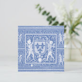 Medieval Renaissance Elegant Blue and White Kaart (Staand voorkant)