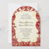 Medieval Renaissance Red  Paisley Wedding Kaart (Voorkant)