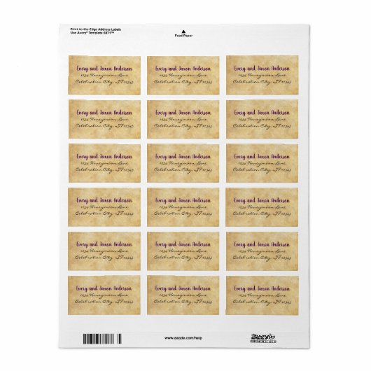 Medieval Renaissance Return Address Etiket (Full Sheet)