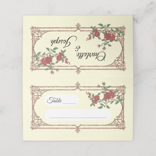 Medieval Romantic Wedding Folded Place Card (Buitenkant ongevouwen)