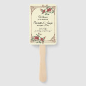 Medieval Romantic Wedding Programme Hand Fan Handwaaier (Achterkant)