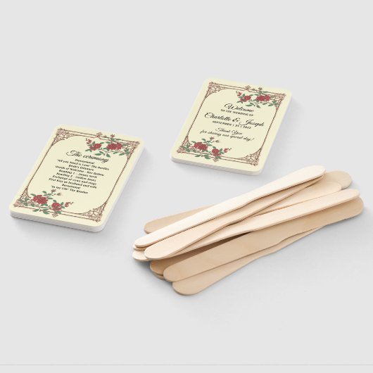 Medieval Romantic Wedding Programme Hand Fan Handwaaier (Niet-gemonteerd)