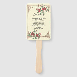 Medieval Romantic Wedding Programme Hand Fan Handwaaier