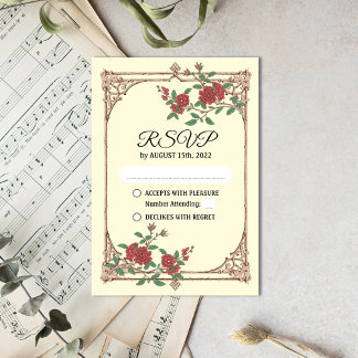 Medieval Romantic Wedding RSVP Kaart