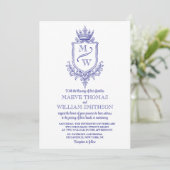 Medieval Royal Crest Monogram Wedding Invitation (Debout devant)