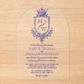 Medieval Royal Crest Monogram Wedding Invitation (Recto)