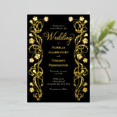 Medieval Royal Rozen Sword Wedding Invitation Folie Uitnodiging (Staand Voorkant)