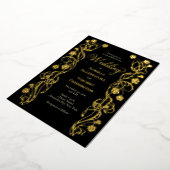 Medieval Royal Rozen Sword Wedding Invitation Folie Uitnodiging (Gedraaid)