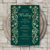Medieval Royal Rozen Sword Wedding Invitation Kaart