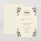Medieval Royal Rozen Wedding RSVP Kaart (Voorkant / Achterkant)