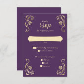 Medieval Royal Rozen Wedding RSVP Kaart (Voorkant / Achterkant)