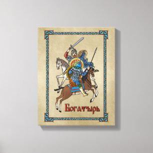 Medieval Russian Bogatyr Canvas Afdruk