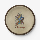 Medieval Russian Bogatyr Papieren Bordje (Voorkant)
