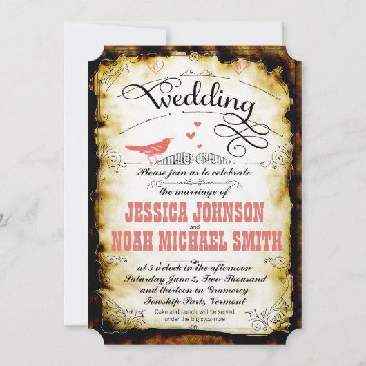 Medieval Rustisch Koraal Verbrandend Gebied Kaart (Voorkant)