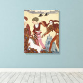 Medieval Scene van Georges Barbier Canvas Afdruk (Insitu (Houten vloer))