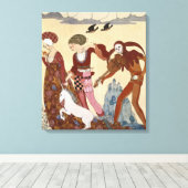 Medieval Scene van Georges Barbier Canvas Afdruk (Insitu (Houten vloer))