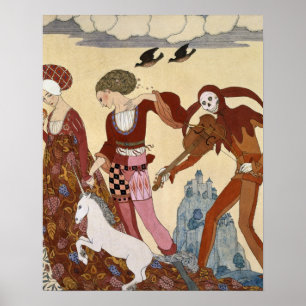 Medieval Scene van Georges Barbier Poster