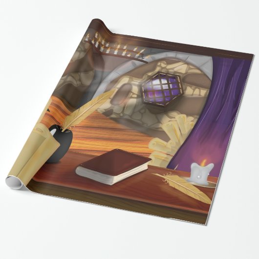 Medieval Scribe Studie Cadeaupapier (Uitgerold)