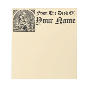 Medieval Scriptorium Scribe Sjabloon Blocnote