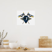 Medieval Shield and Flags Poster (Keuken)