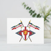 Medieval Shield and Flags RSVP Card (Staand voorkant)