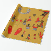 Medieval Shields, Flags en Emblemen Gift Wrap Cadeaupapier (Uitgerold)