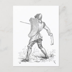 Medieval Slinger Castile Knight Armor Briefkaart