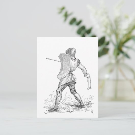Medieval Slinger Castile Knight Armor Briefkaart (Staand voorkant)