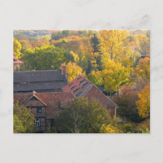 Medieval stad herfst briefkaart