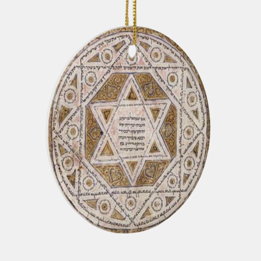 Medieval Star van David Keramisch Ornament (Rechts)