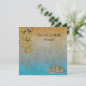 Medieval Storybook Castle Royal Invitation Card Kaart (Staand voorkant)