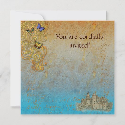 Medieval Storybook Castle Royal Invitation Card Kaart (Voorkant)