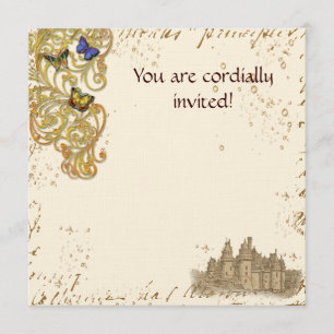 Medieval Storybook Castle Royal Invitation Card Kaart