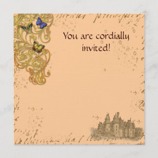 Medieval Storybook Castle Royal Invitation Card Save The Date