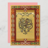 Medieval Style Celtic Pattern Wedding Inviting Kaart (Voorkant / Achterkant)