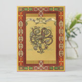 Medieval Style Celtic Pattern Wedding Inviting Kaart (Staand voorkant)