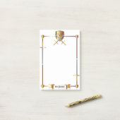 Medieval Sword en Shield Post-it® notes 4 x 6 (Op bureau)