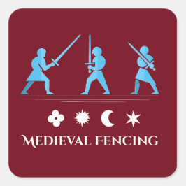 Medieval Sword Guards – Minimal Three Stances Vierkante Sticker