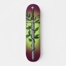 Medieval Sword & Vine  Skateboard