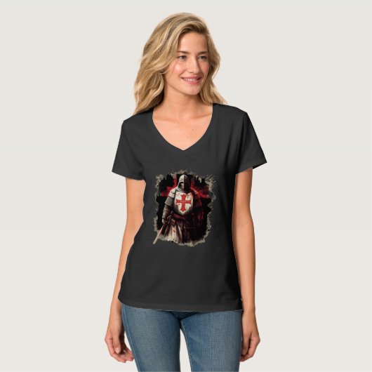 Medieval Templar Knights Christians  1 T-shirt (Voorkant volledig)
