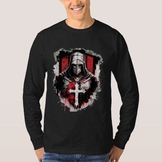 Medieval Templar Knights Crusader T-shirt (Voorkant)