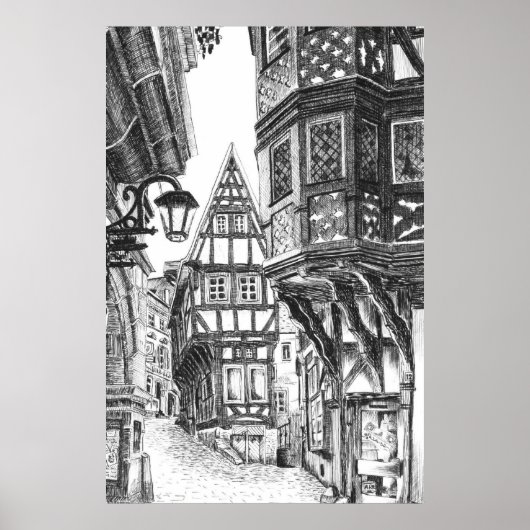 Medieval Townscape Poster (Voorkant)