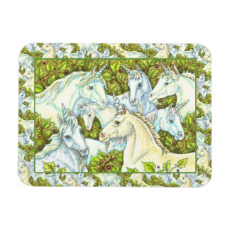 MEDIEVAL UNICORN HERD, HORSES, STALLION Fantasy Magneet