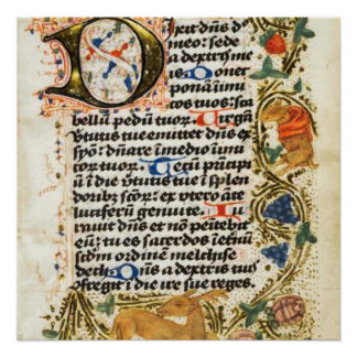 Medieval verlicht manuscript perfect poster