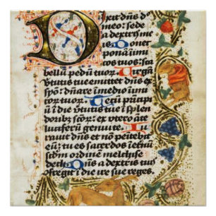 Medieval verlicht Poster Manuscript Perfect Poster