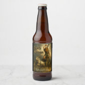 Medieval Viking God Thor Template Bier Etiket (Voorkant)