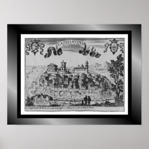 Medieval Village Map Castelnuovo ~ Italië ~ Poster