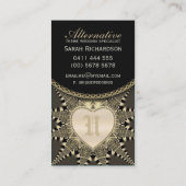 Médiéval Vintage Gold Unique Mariage Carte de visi (Dos)