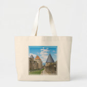 Medieval walls van Carcassonne Grote Tote Bag (Voorkant)